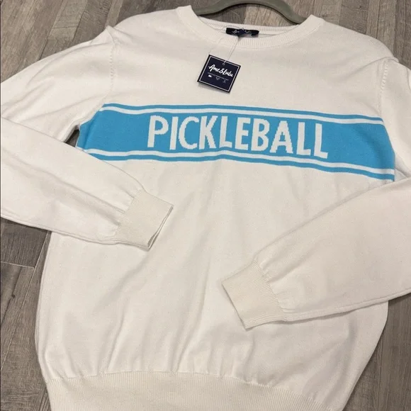 White and Blue Pickleball Sweater - Picture 3 of 7
